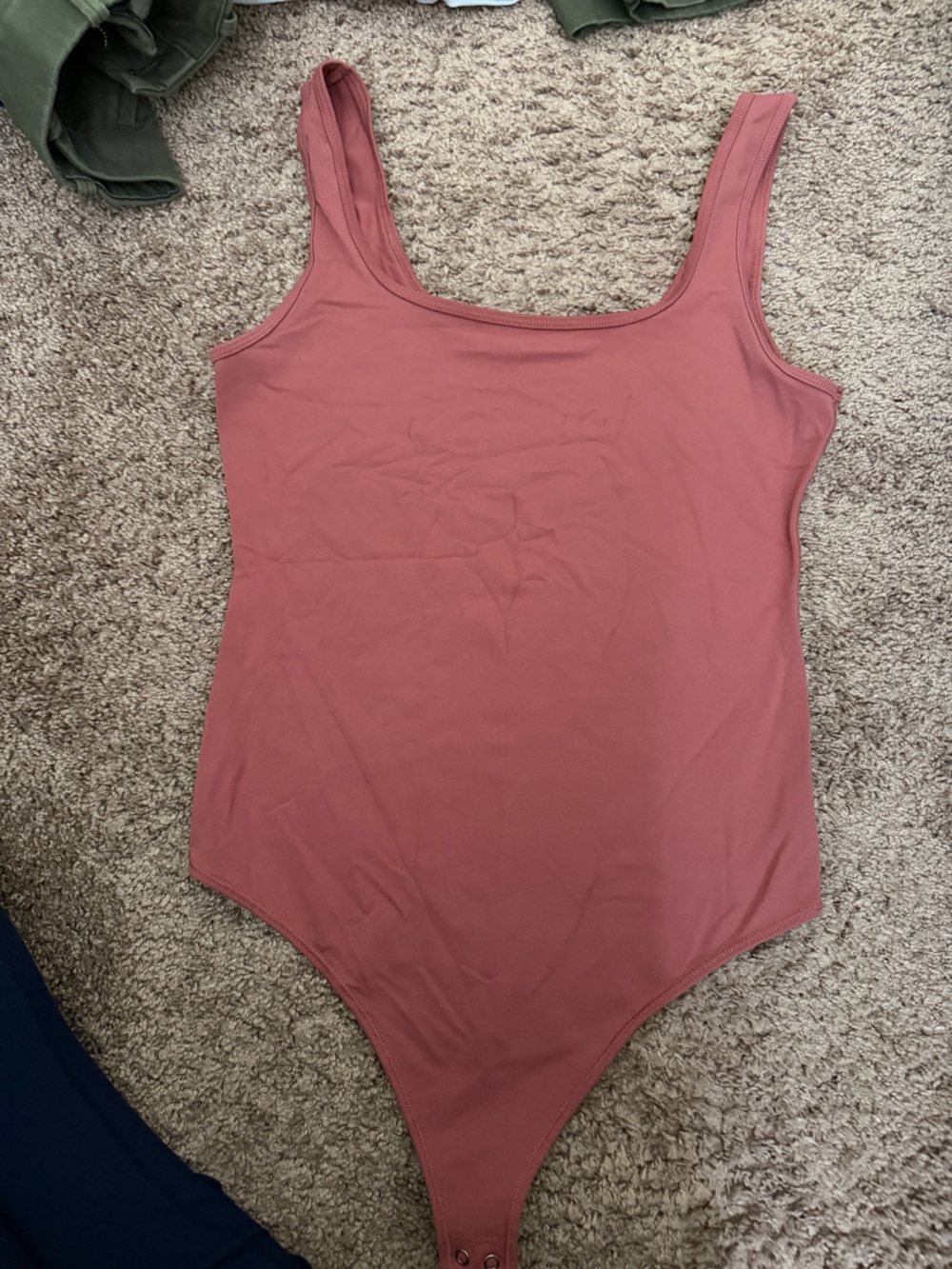 Women's Square Neck Bodysuit - Dusty Rose